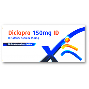 DICLOPRO 150 MG ID ( DICLOFENAC SODIUM ) 20 SUSTAINED-RELEASE TABLETS